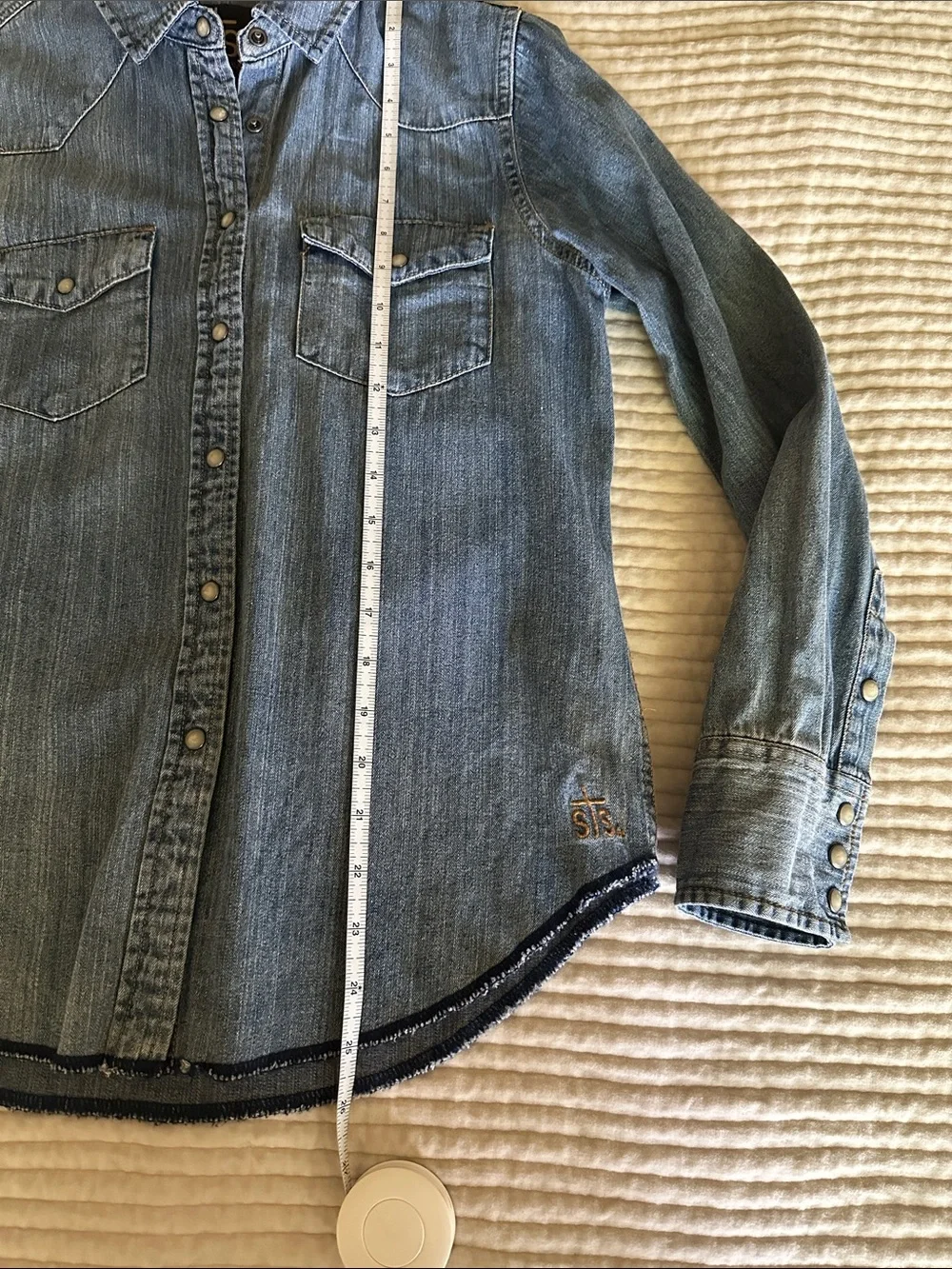 STS Ranchwear Light Blue Denim Western Snap-Front Shirt - Picture 6 of 6